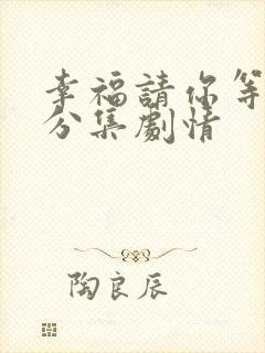 幸福请你等等我分集剧情