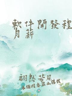 软件开发程序员月薪