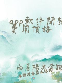 app软件开发费用价格