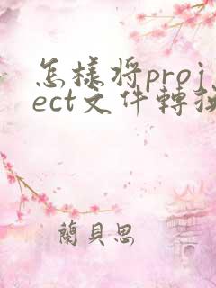 怎样将project文件转换成pdf