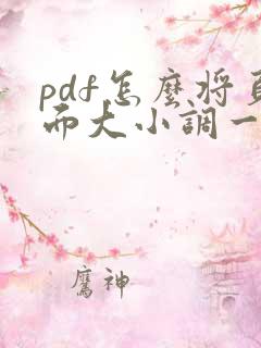 pdf怎么将页面大小调一致