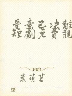 爱意已决难再续短剧免费观看