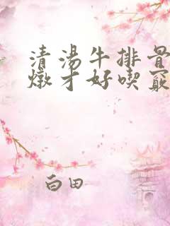 清汤牛排骨怎么炖才好吃窍门