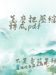 怎么把压缩文件转成pdf