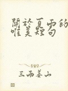 关于夏雨的句子唯美短句