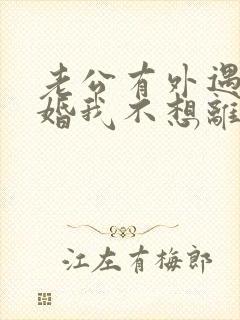 老公有外遇要离婚我不想离婚