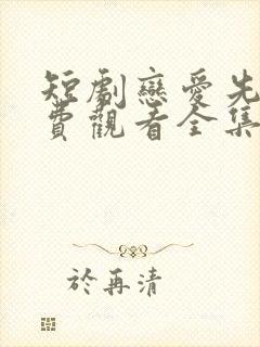短剧恋爱先生免费观看全集