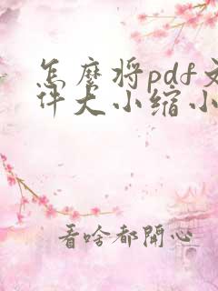 怎么将pdf文件大小缩小