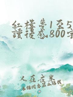 红楼梦1至5回读后感800字