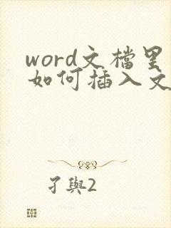 word文档里如何插入文件