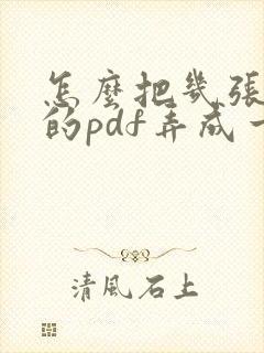 怎么把几张单独的pdf弄成一张