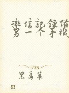 微信记录备份到另一个手机上怎么办