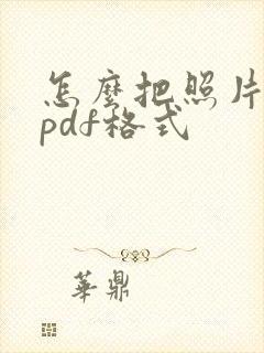 怎么把照片转成pdf格式
