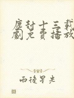 尘封十三载电视剧免费播放
