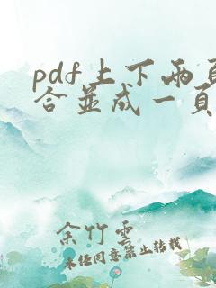 pdf上下两页合并成一页打印
