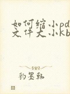 如何缩小pdf文件大小kb