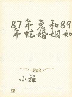 87年兔和89年蛇婚姻如何