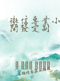 微信专业小程序开发定制