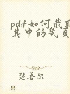 pdf如何截取其中的几页