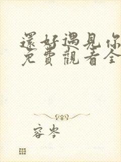 还好遇见你短剧免费观看全集高清