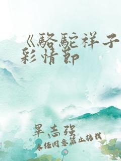 《骆驼祥子》精彩情节