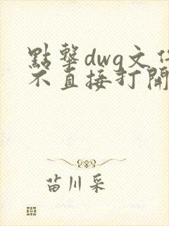 点击dwg文件不直接打开cad