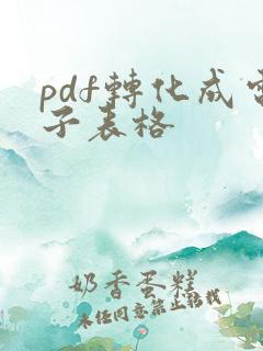 pdf转化成电子表格