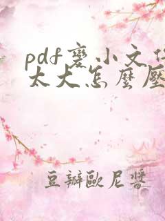 pdf变小文件太大怎么压缩