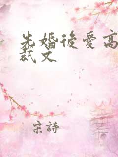 先婚后爱高甜总裁文