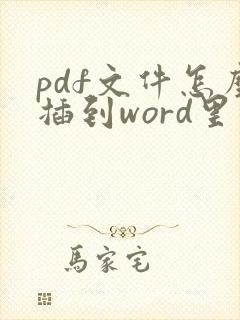 pdf文件怎么插到word里面