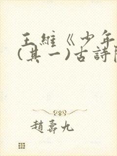 王维《少年行》(其一)古诗阅读鉴赏