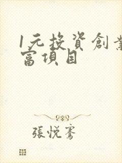 1元投资创业致富项目