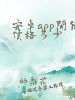 安卓app开发价格多少