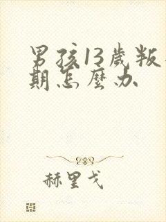 男孩13岁叛逆期怎么办