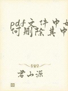 pdf文件中如何删除其中一页