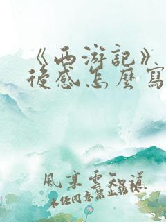 《西游记》的读后感怎么写300字
