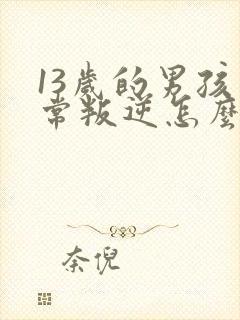 13岁的男孩非常叛逆怎么办