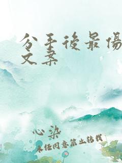 分手后最伤感的文案