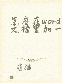 怎么在word文档里加一个空白页