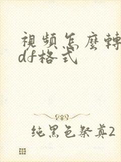 视频怎么转成pdf格式