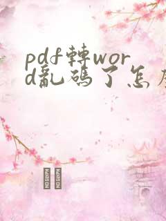 pdf转word乱码了怎么调整