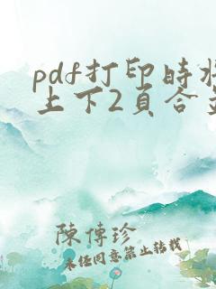 pdf打印时将上下2页合并成一页