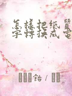 怎样把纸质的文字转换成电子版