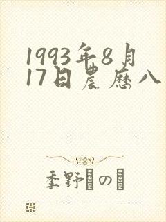 1993年8月17日农历八字命理