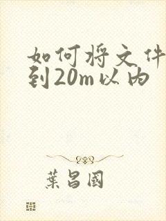 如何将文件压缩到20m以内