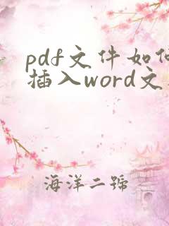 pdf文件如何插入word文档