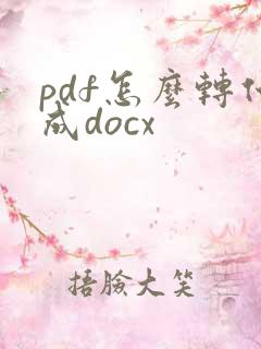 pdf怎么转化成docx