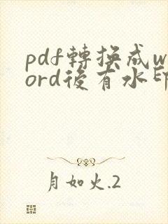 pdf转换成word后有水印怎么去除