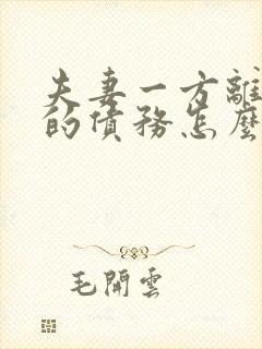 夫妻一方离婚前的债务怎么办