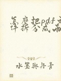 怎么把pdf文件拆分成两个
